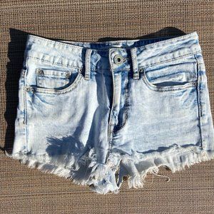 Acid Wash High Waist Shorts